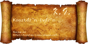 Kosztán Iván névjegykártya